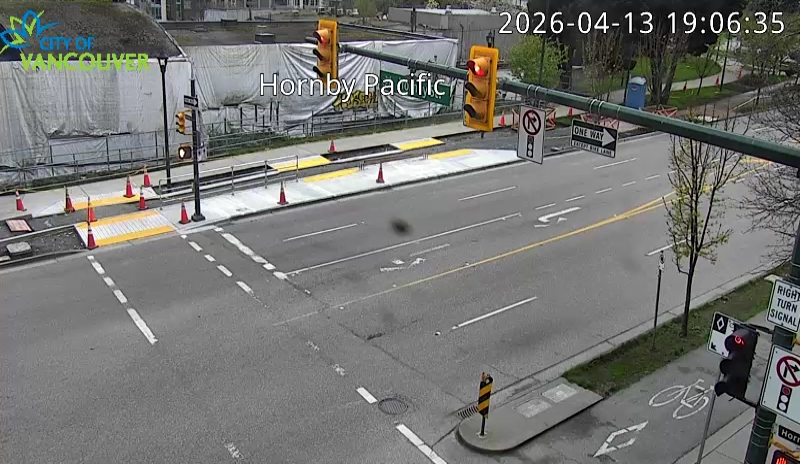 Hornby St and Pacific St - West